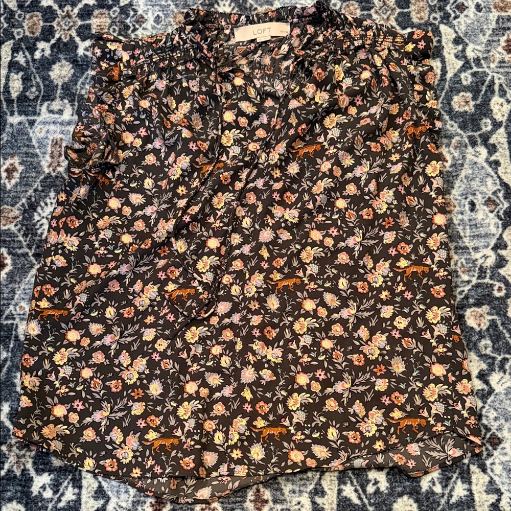 LOFT Multicolor Floral Top